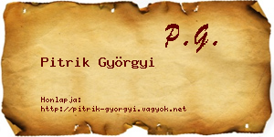 Pitrik Györgyi névjegykártya
