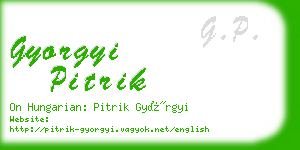 gyorgyi pitrik business card